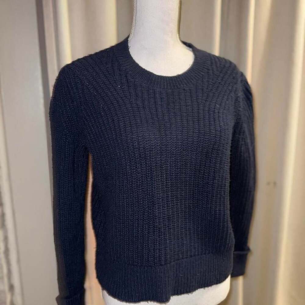 Banana Republic Chunky Knit Sweater Size S Navy Blue Crewneck Pullover